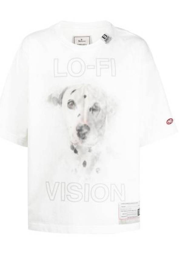 Husky Print Cotton Short Sleeve T-Shirt White - MAISON MIHARA YASUHIRO - BALAAN 1