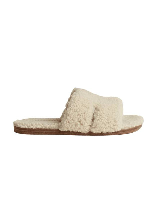 Izmir Woolskin Sandals Ecru - HERMES - BALAAN 1