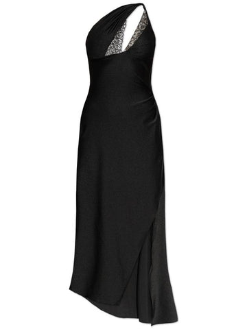 Coperni Satin Dress With Lace Trim, Women's, Black - COPERNI - BALAAN 1