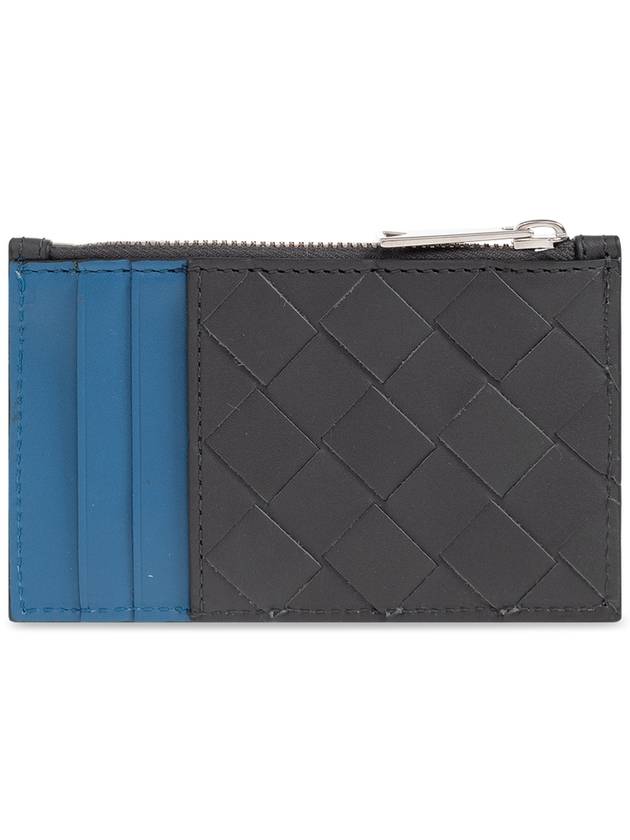 Intrecciato Zippered Leather Card Wallet Grey - BOTTEGA VENETA - BALAAN 4