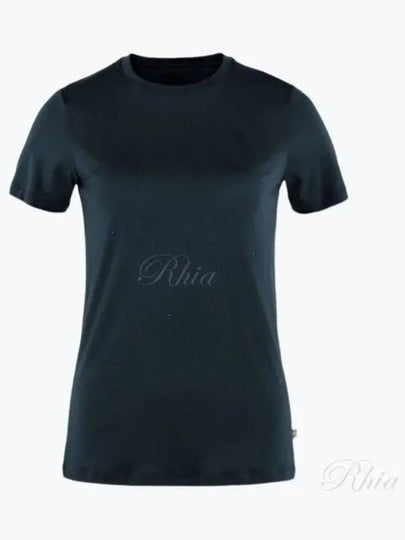 Women's Abisko Wool Short Sleeve T-Shirt Dark Navy - FJALL RAVEN - BALAAN 2