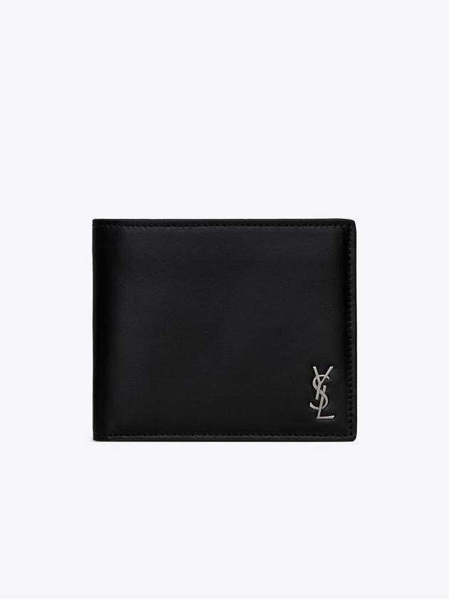 Tiny Cassandre East West Wallet in Matte Leather Black - SAINT LAURENT - BALAAN 2