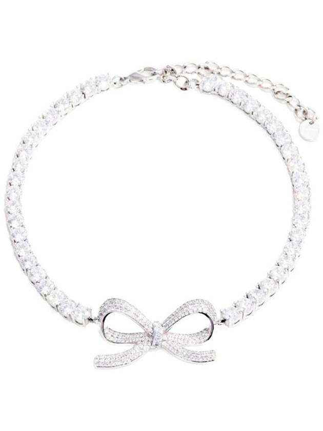 diamante bow tennis necklace silver - SELF PORTRAIT - BALAAN 2