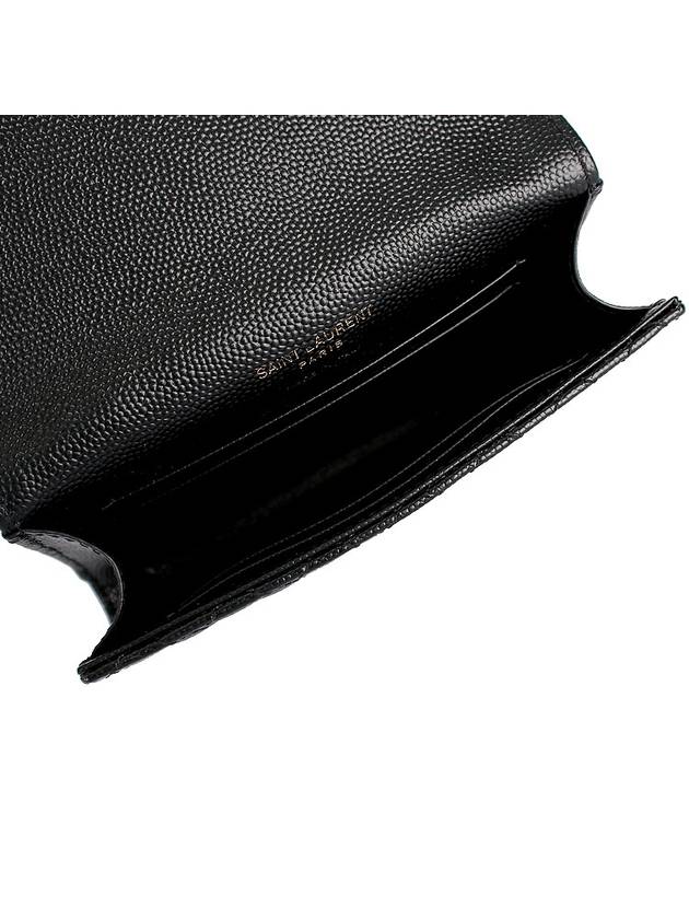 Matelasse Monogram Envelope Small Half Wallet Black - SAINT LAURENT - BALAAN 9