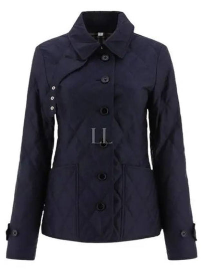 Women's Diamond Quilted Thermoregulated Check Jacket Midnight - BURBERRY - BALAAN 2