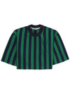 Striped pattern crop t shirt green SN2PWH05AP JE130 R24 - SUNNEI - BALAAN 3