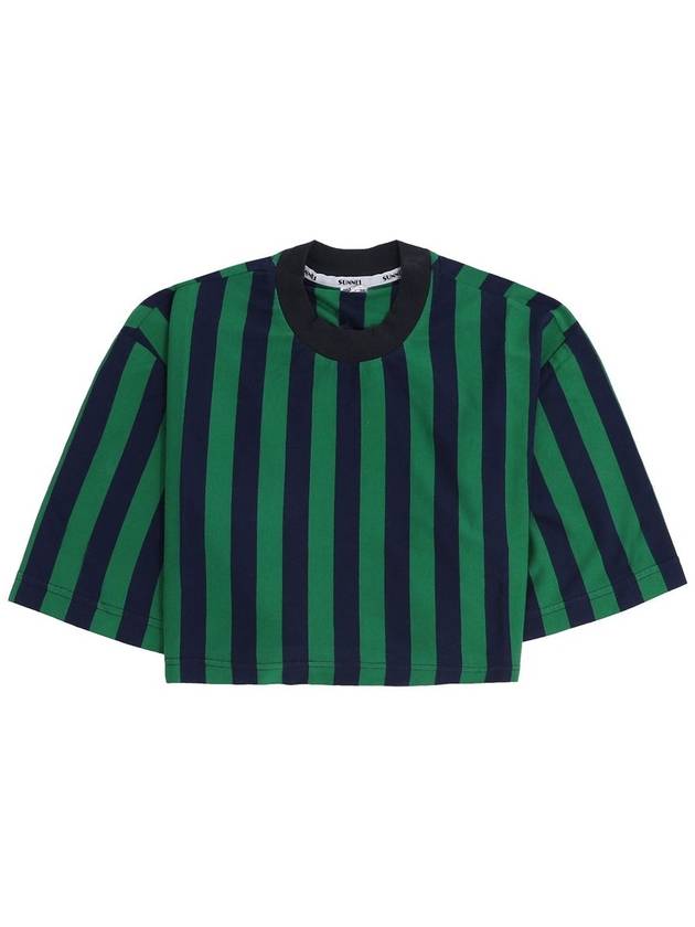 Striped pattern crop t shirt green SN2PWH05AP JE130 R24 - SUNNEI - BALAAN 3