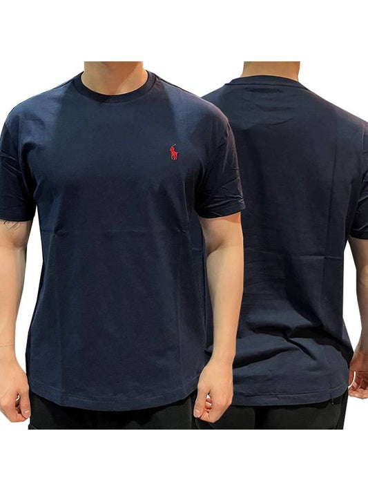 Men's Embroidery Logo Pony Classic Fit Short Sleeve T-Shirt Navy - POLO RALPH LAUREN - BALAAN 2