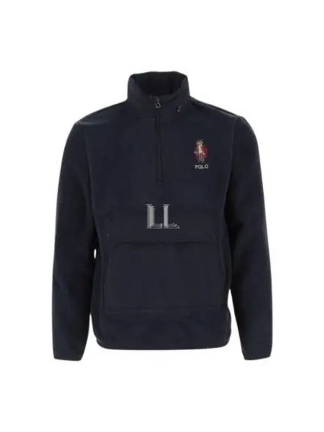 Half Zip Fleece Jacket Black - POLO RALPH LAUREN - BALAAN 2