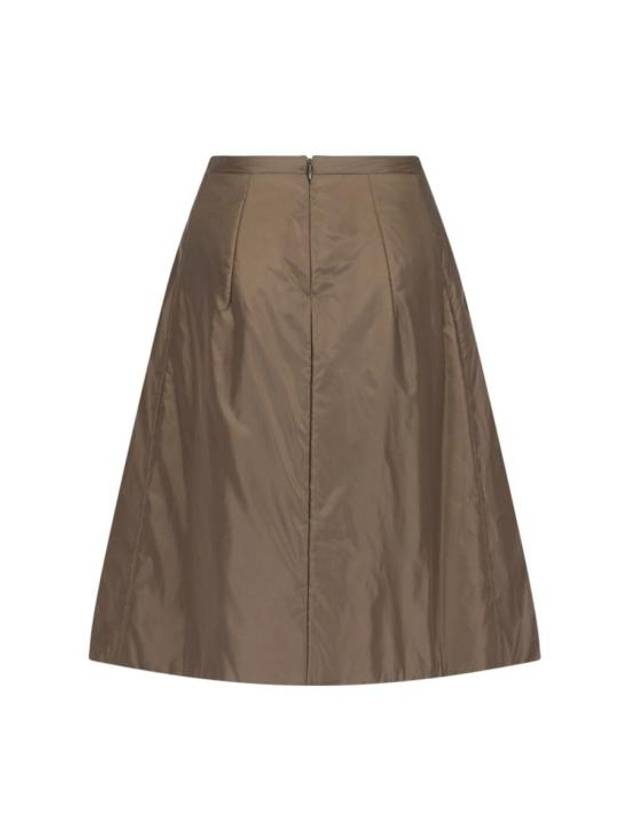 Zip-Up Padded Midi A-Line Skirt Brown - ASPESI - BALAAN 3