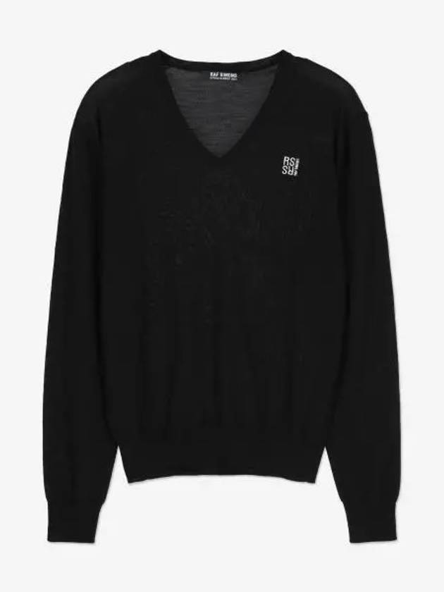 V neck knit black 231822A520030099 - RAF SIMONS - BALAAN 1