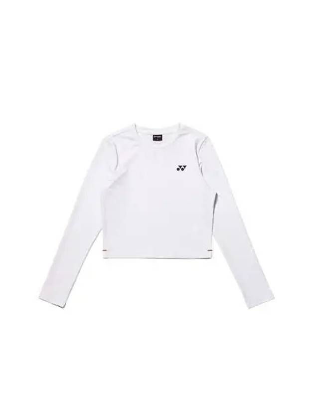 YONEX 245TL003F White Women s Bateck Design Point Crop Long Sleeve T Shirt - YOUNESS - BALAAN 1