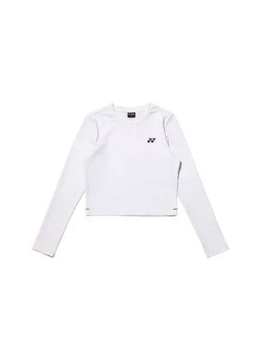 YONEX 245TL003F White Women s Bateck Design Point Crop Long Sleeve T Shirt - YOUNESS - BALAAN 1