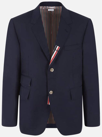 Typewriter Cloth Grosgrain Placket Sport Jacket Navy - THOM BROWNE - BALAAN 2