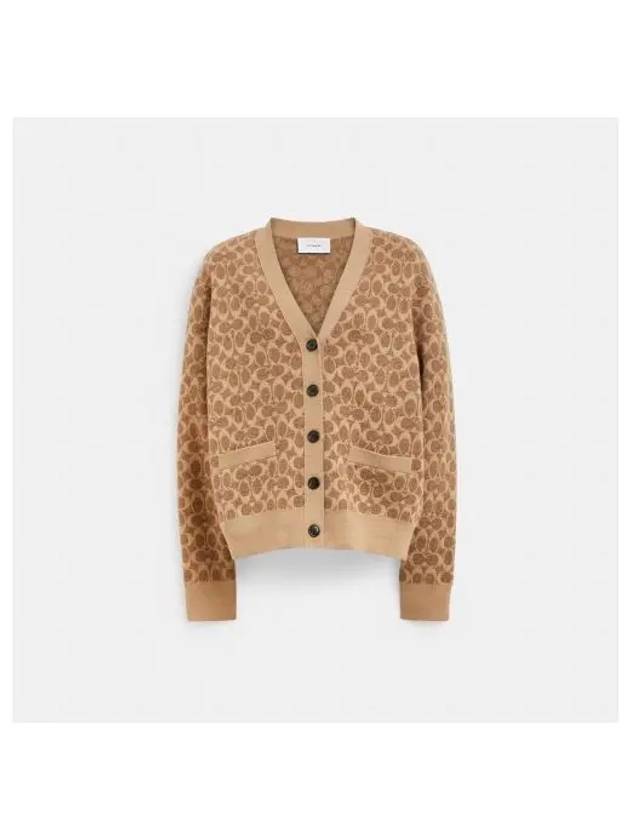 Signature Cardigan Beige - COACH - BALAAN 2