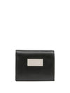 Logo Decorated Leather Half Wallet Black - MAISON MARGIELA - BALAAN 1