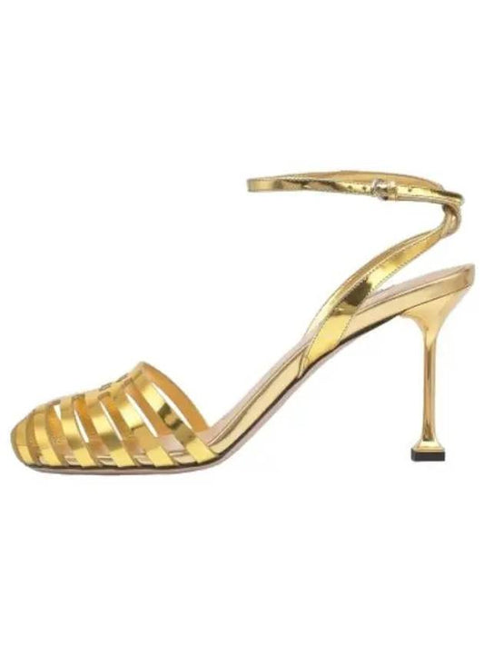 Dicolette heel gold shoes - MIU MIU - BALAAN 1
