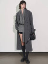 women's double pea coat gray BOUCLE DOUBLE COAT GREY - SIGREAT - BALAAN 2