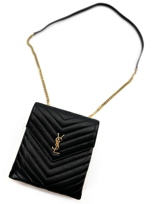 Matelasse Monogram Double Flap Shoulder Bag 672718 IEL07 1000 Black Gold Plated - SAINT LAURENT - BALAAN 2