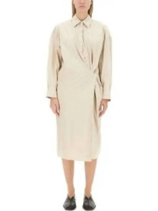 Straight Collar Twisted Long Dress Ivory - LEMAIRE - BALAAN 2