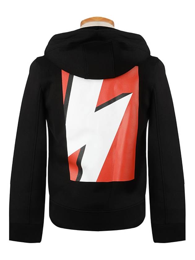 Lightning Bolt Zip Up Hoodie Black - NEIL BARRETT - BALAAN 4