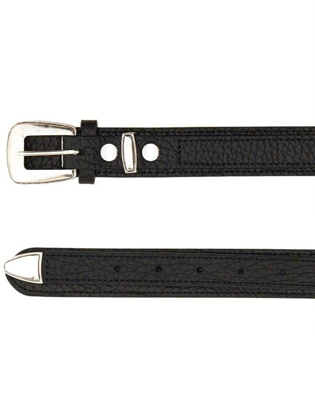 Minimal Western Cow Leather Belt Black - LEMAIRE - BALAAN 6