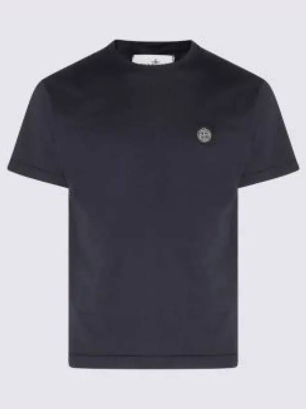 Logo Patch Short Sleeves T-Shirt Navy - STONE ISLAND - BALAAN 2