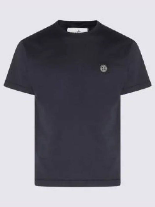 Logo Patch Short Sleeves T-Shirt Navy - STONE ISLAND - BALAAN 2