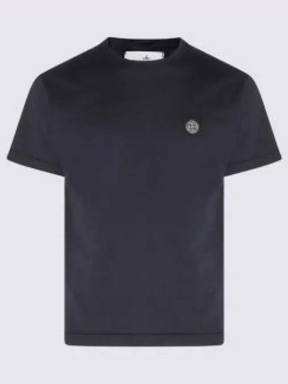 Logo Patch Short Sleeves T-Shirt Navy - STONE ISLAND - BALAAN 2