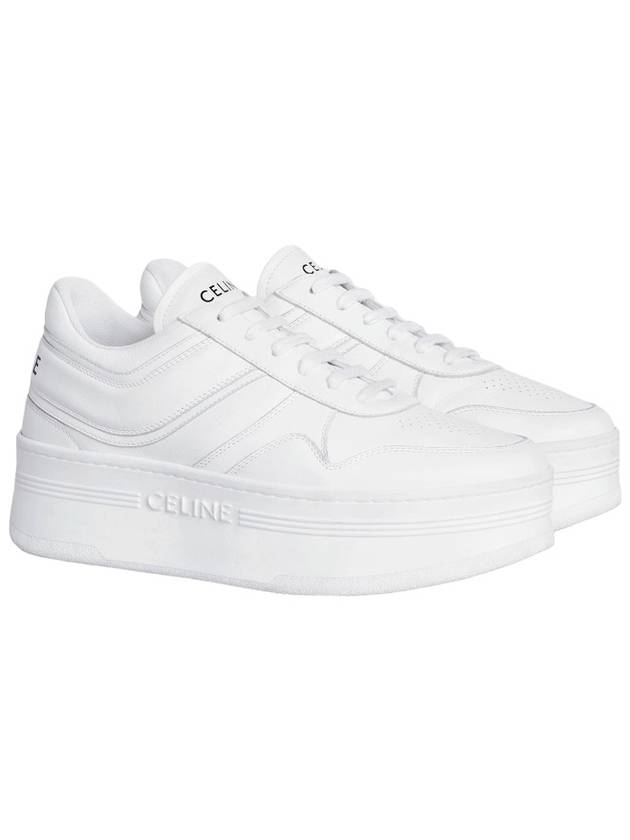 Wedge Outsole Block Low Top Sneakers Optic White - CELINE - BALAAN 5