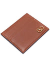 V Logo Card Wallet Brown - VALENTINO - BALAAN 6