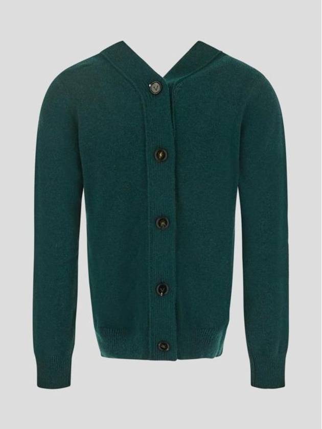 Double Button Cashmere Cardigan Green - BOTTEGA VENETA - BALAAN 3