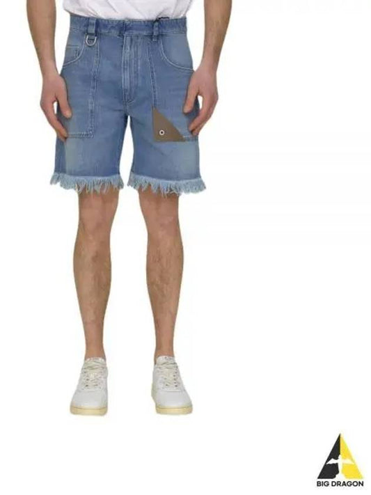 Fringe Denim Shorts Blue - FENDI - BALAAN 2