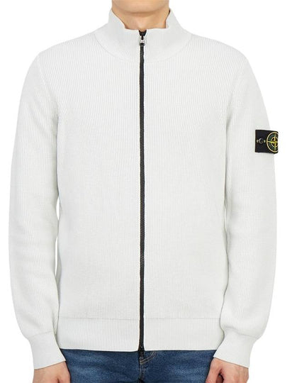 Logo tab zip up jacket white - STONE ISLAND - BALAAN 2