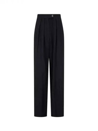 Women s Two Tuck Wool Wide Pants Black 271622 - EMPORIO ARMANI - BALAAN 1