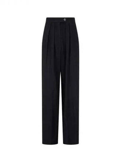 Women s Two Tuck Wool Wide Pants Black 271622 - EMPORIO ARMANI - BALAAN 1