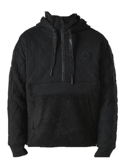 Embossed Puff Logo Patch Hoodie Black - MOOSE KNUCKLES - BALAAN 2