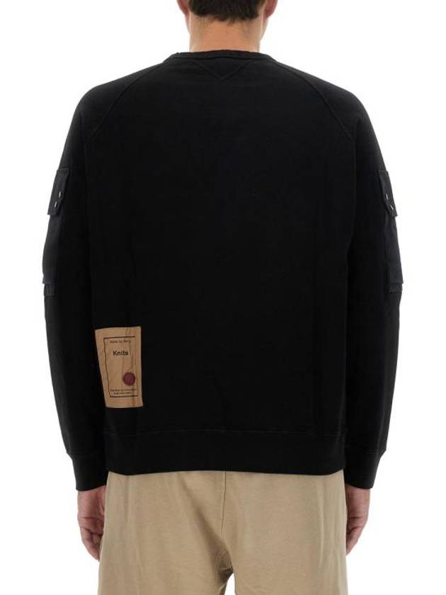 Multi-pocket Snap Crew Neck Sweatshirt Black - TEN C - BALAAN 4