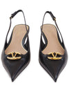 V Logo Bold Edition Sling Back Ballerina Black - VALENTINO - BALAAN 4