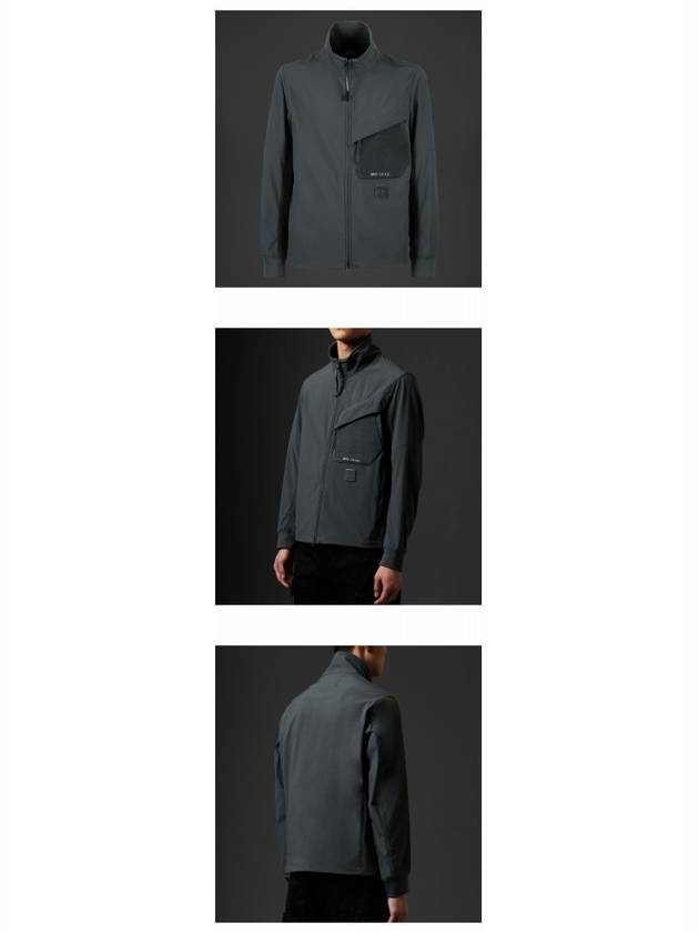 Logo Patch Shell-R Stand Collar Zip Up Jacket Charcoal - CP COMPANY - BALAAN 5