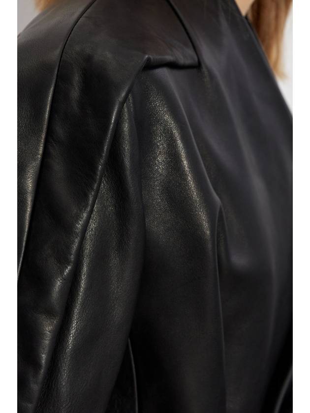 Rick Owens Leather Jacket, Women's, Black - RICK OWENS - BALAAN 5