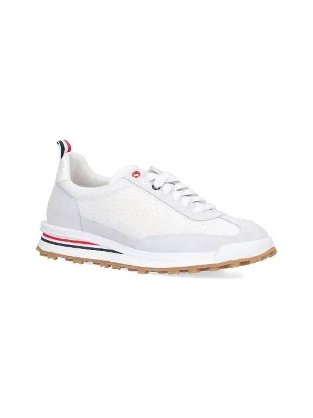 Fine Kid Suede Tech Runner White - THOM BROWNE - BALAAN 4