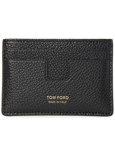 Leather Logo Card Wallet Black - TOM FORD - BALAAN 1