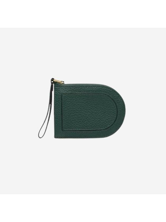 Pin D Taurillon Soft Grain Leather Card Wallet Forest - DELVAUX - BALAAN 1