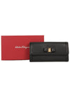 Bow Leather Long Wallet Black - SALVATORE FERRAGAMO - BALAAN 6