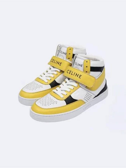 CT 03 Velcro Calfskin High Top Sneakers Yellow - CELINE - BALAAN 2