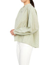 Women Puff Sleeve Cotton Blouse Light Green - VANESSA BRUNO - BALAAN 6