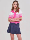 Shawl set striped short sleeve knit MK3MP365PIK - P_LABEL - BALAAN 11