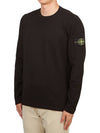 Compass Badge Ribbed Cotton Knit Top Black - STONE ISLAND - BALAAN 3