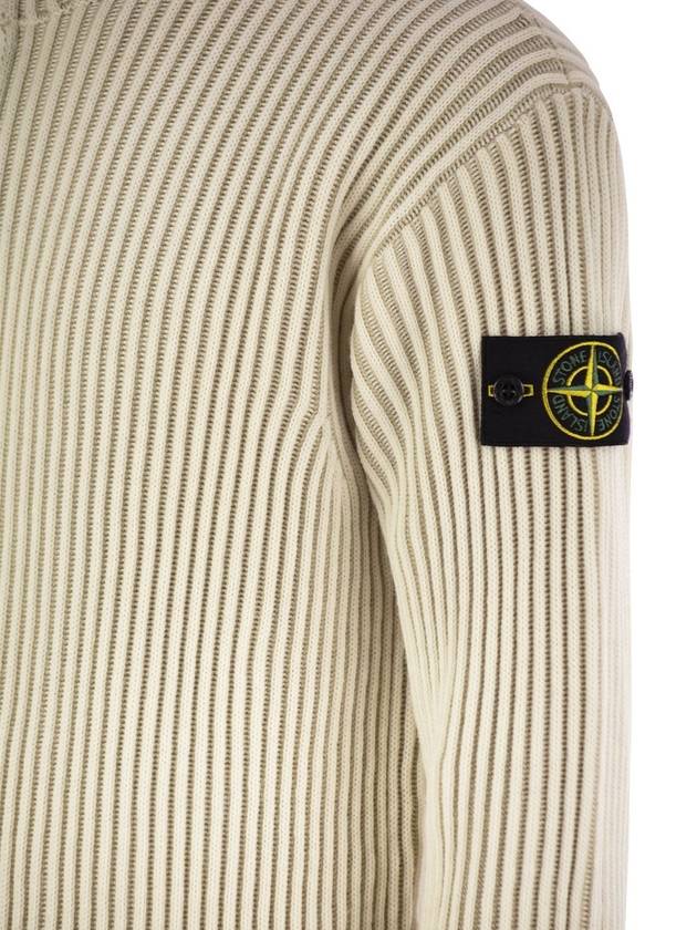 Vanish Ribbed Knit Top Beige - STONE ISLAND - BALAAN 5